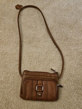 Merona Brown Tote with Red Logo Patch